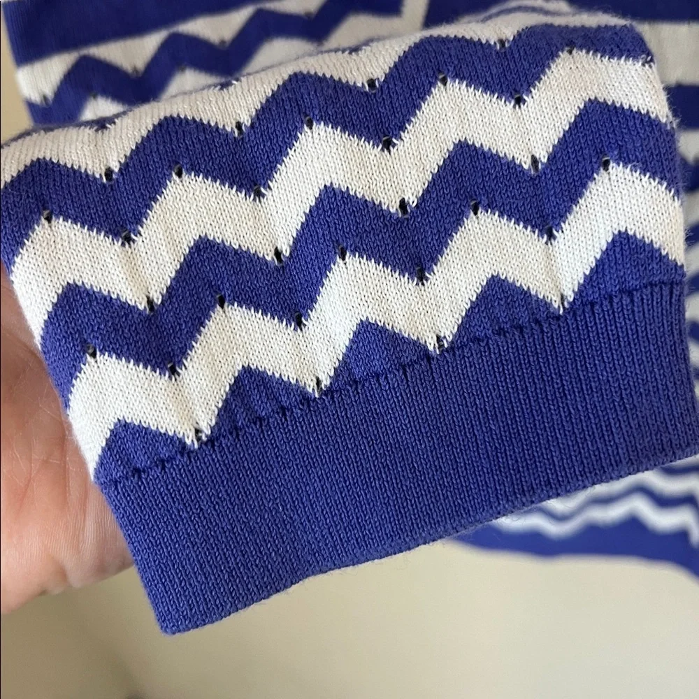 Kate spade blue and white striped cotton cardigan